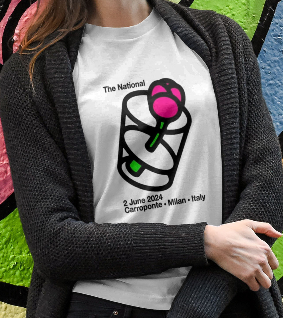 The National 2 June 2024 Carroponte Milan Italy Concert Event Poster With Rose Shirt