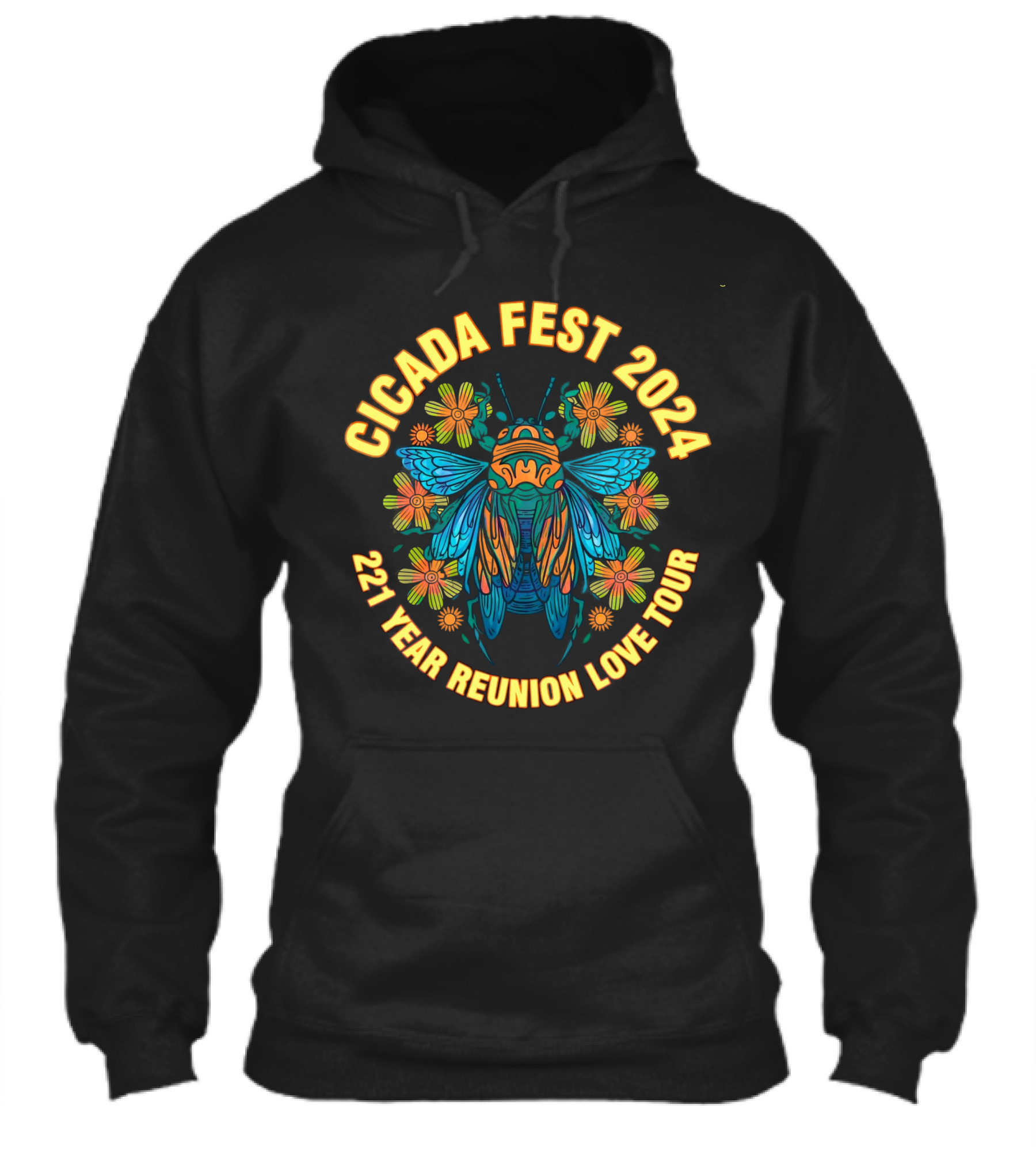 Cicada Fest 2024 221 Year Reunion Love Tour Floral Cicada Wings Shirt