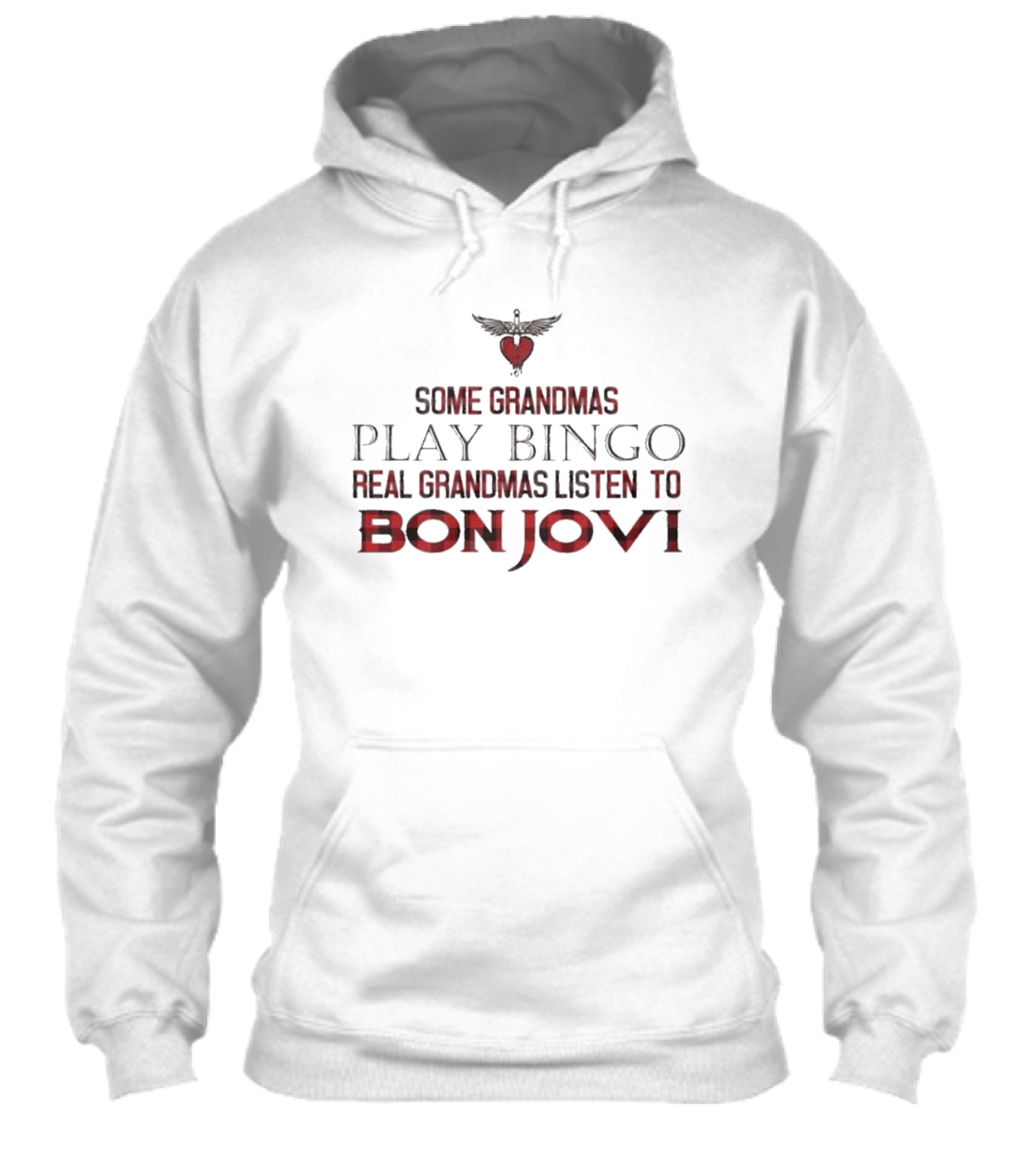 Some Grandmas Play Bingo Real Grandmas Listen To Bon Jovi Heart Shirt