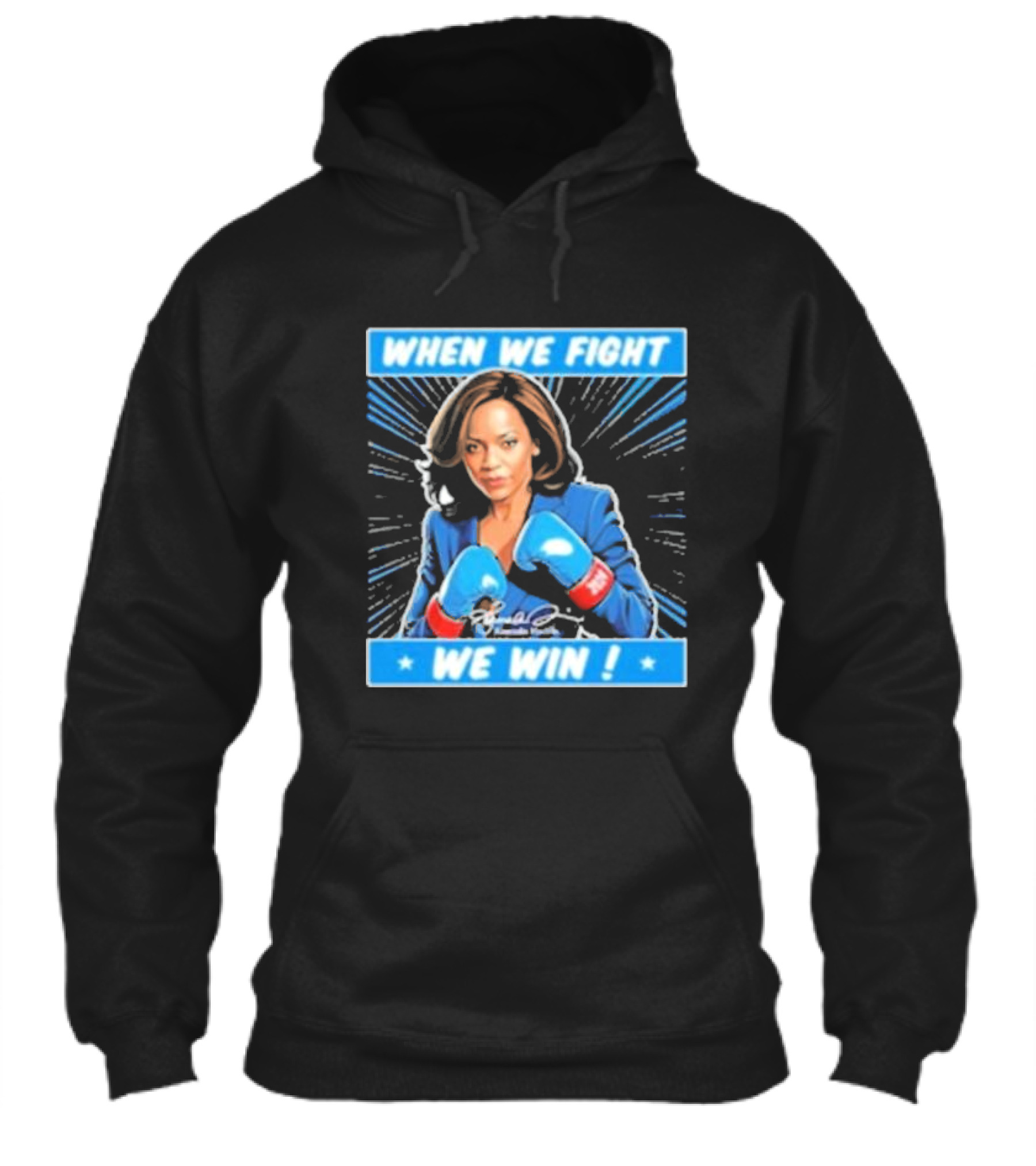 When We Fight We Win Kamala Boxing Blue Shirt