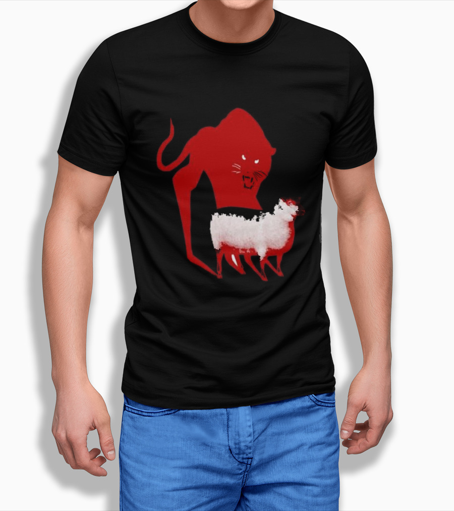 Spooks And Messiahs High Lil Club Red Lion And White Sheep Contrast Shirt