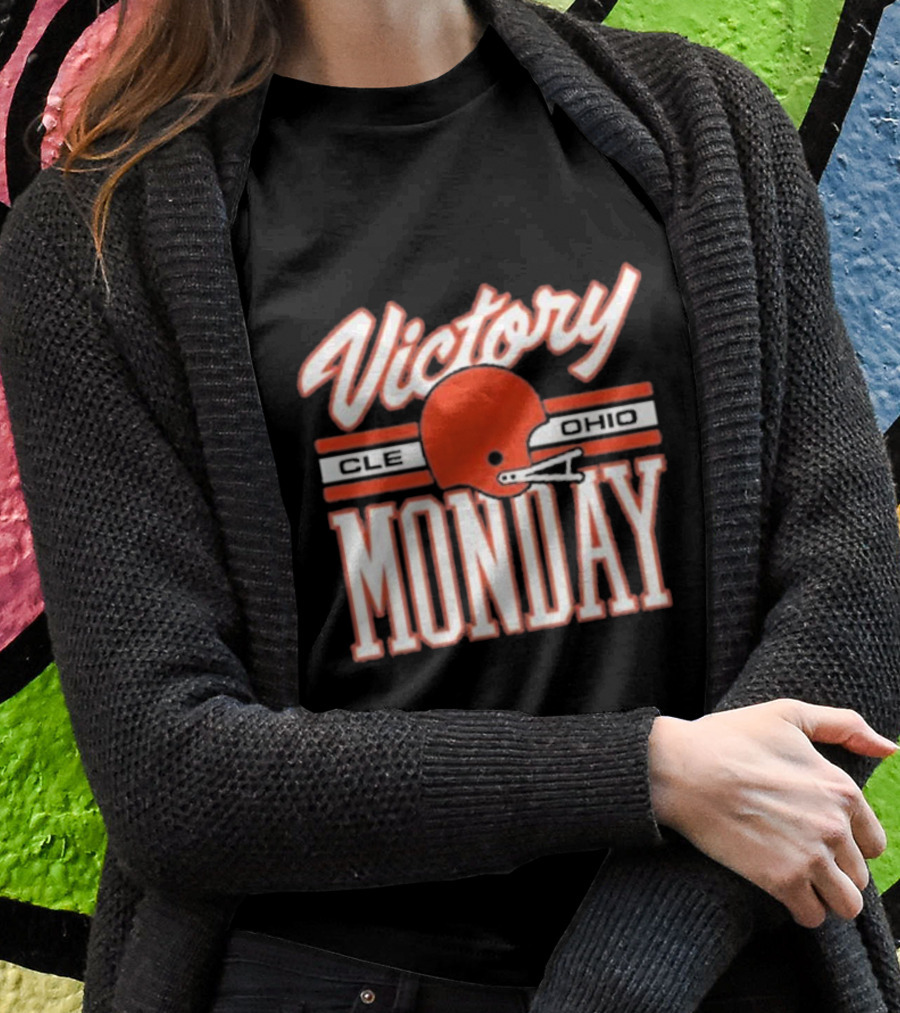 Victory Monday Cle Ohio Football Helmet Shirt