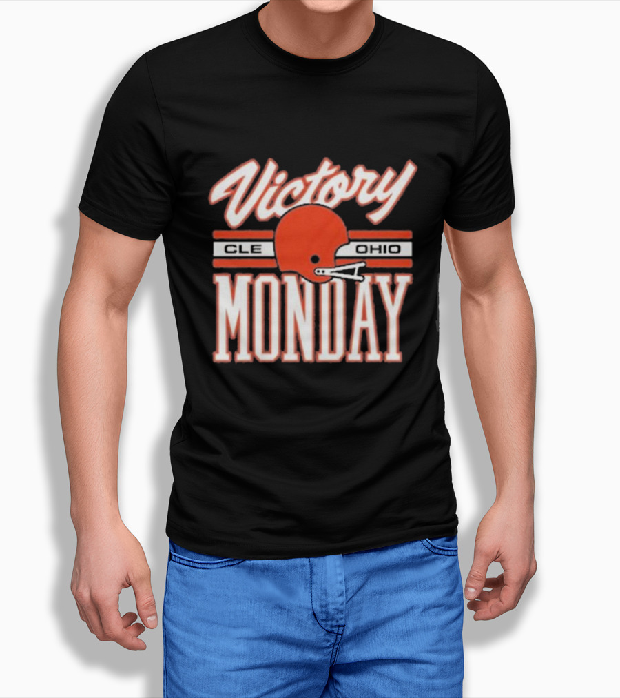 Victory Monday Cle Ohio Football Helmet Shirt