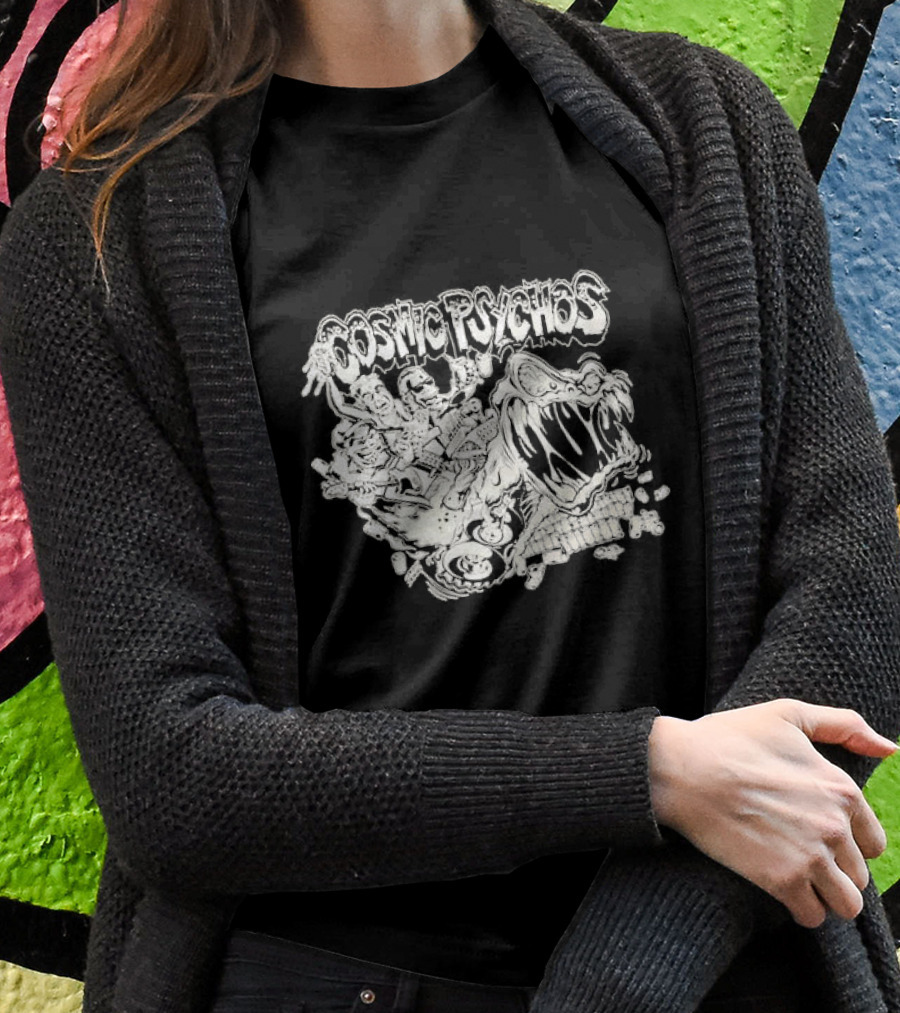 Cosmic Psychos Band Vintage Style Graphic Monsters Music Shirt