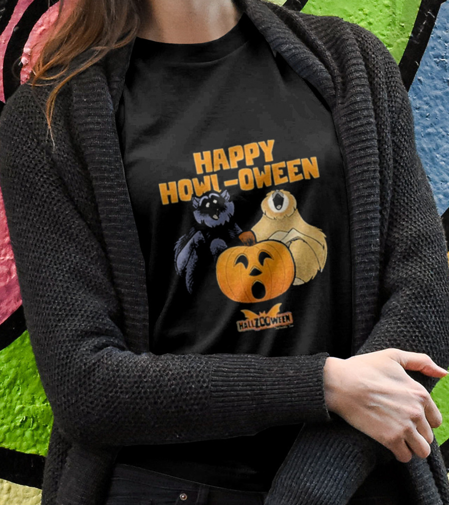 Happy Howloween Gibbons With Pumpkin And Hallzcoween Banner Shirt