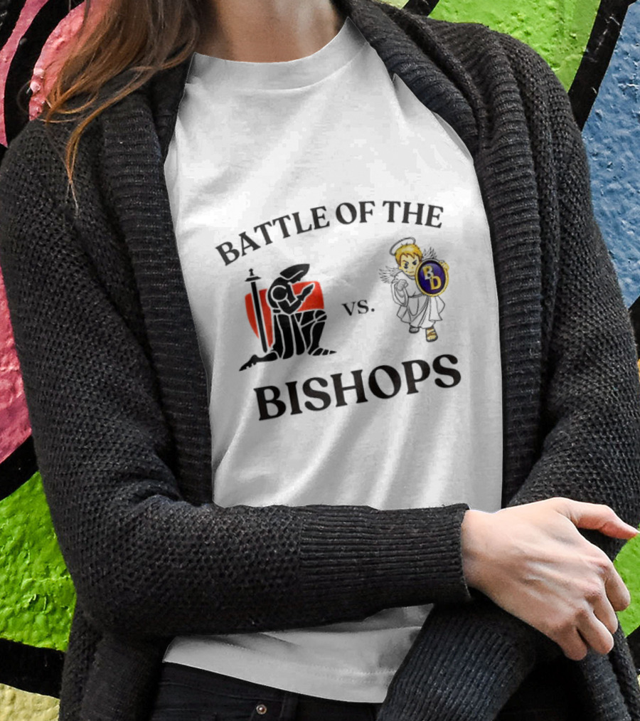 Battle Of The Bishops Vs Black Knight And Angel Holding Shield Shirt