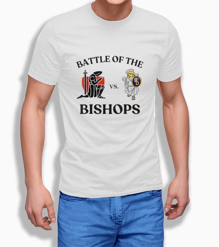 Battle Of The Bishops Vs Black Knight And Angel Holding Shield Shirt