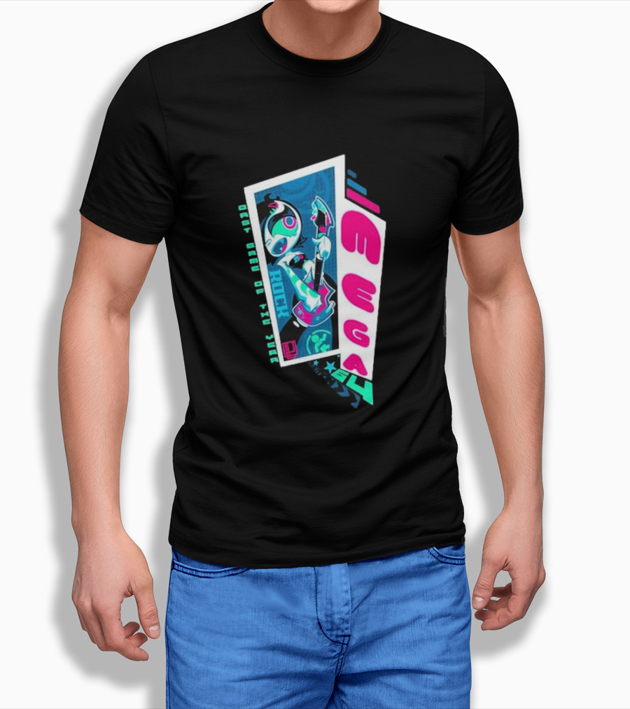 Mega64 Shred Neon Rocker Guitar Stars Shirt