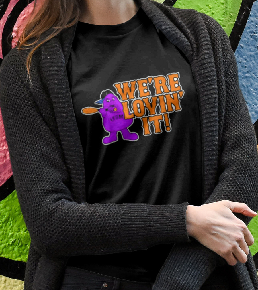 Mets Grimace Were Lovin It Baseball Shirt