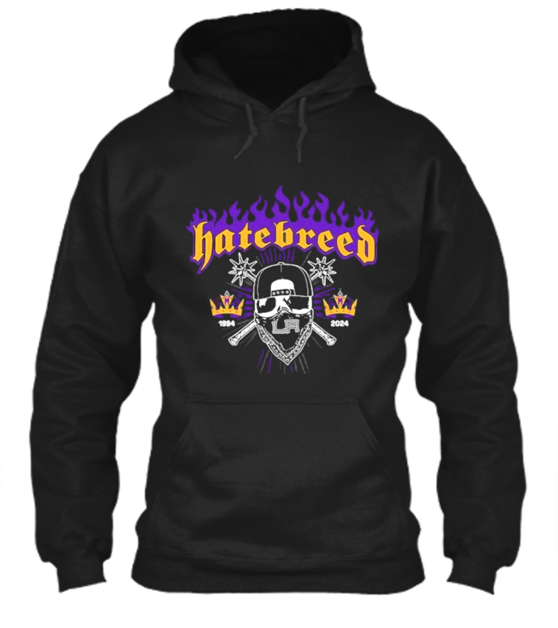 Hatebreed La 1994 2024 Event Skull Flames Crown Baseball Bats Shirt