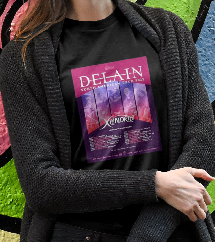 Delain North American Tour 2025 Featuring Xandria Special Guest Shirt