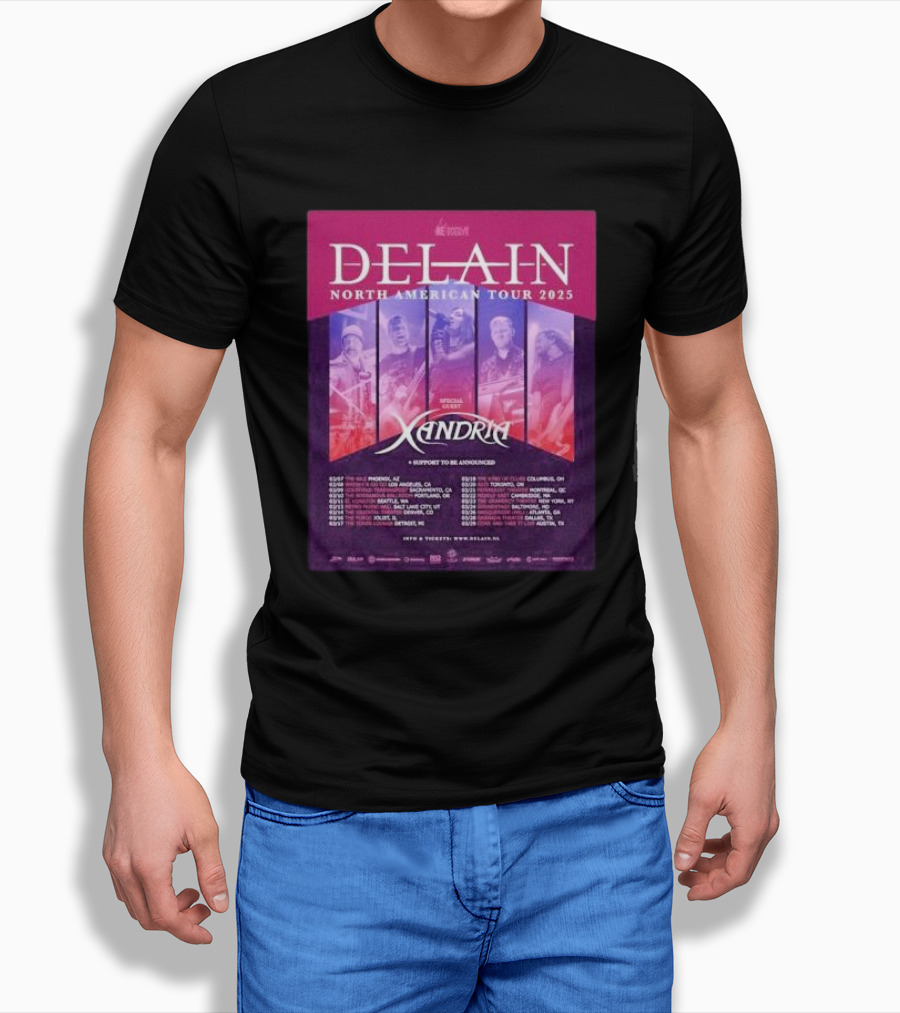 Delain North American Tour 2025 Featuring Xandria Special Guest Shirt
