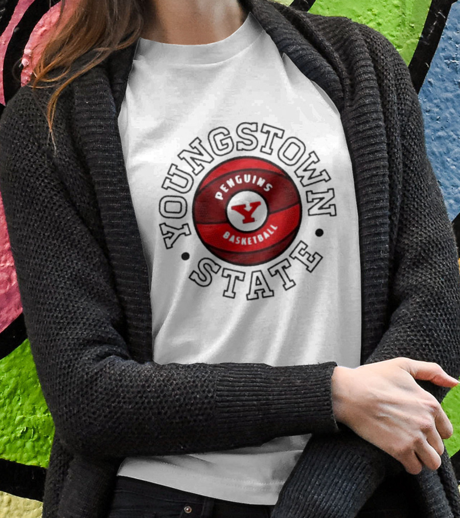 Youngstown State Penguins Basketball Red Ball Emblem Shirt