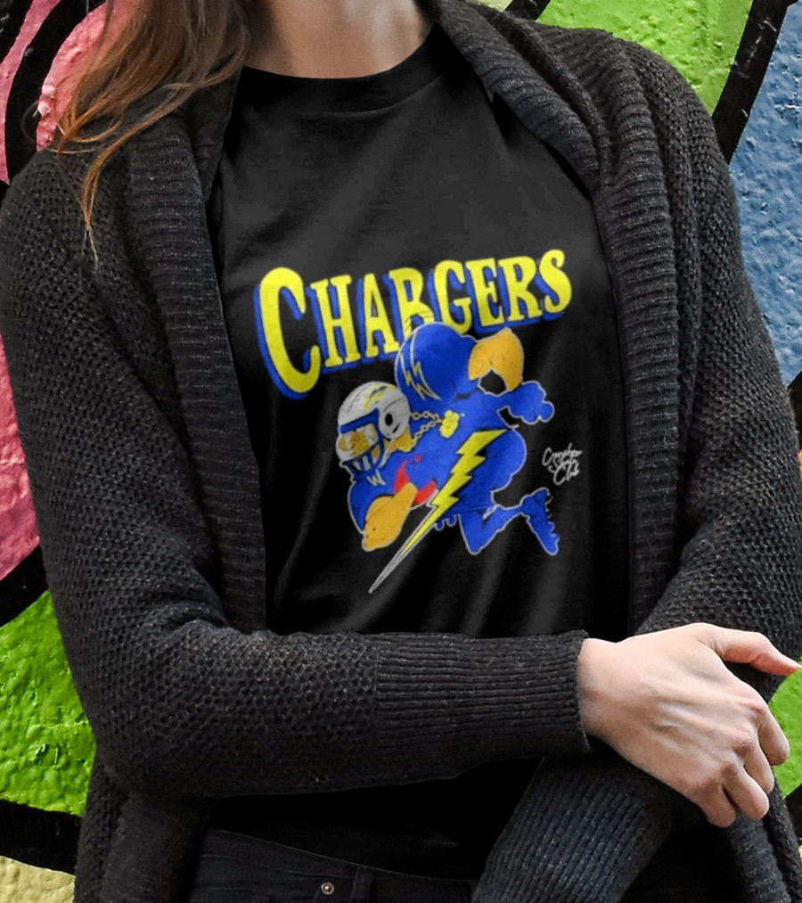 Chargers Crenshaw Skate Club Football Player Lightning Shirt
