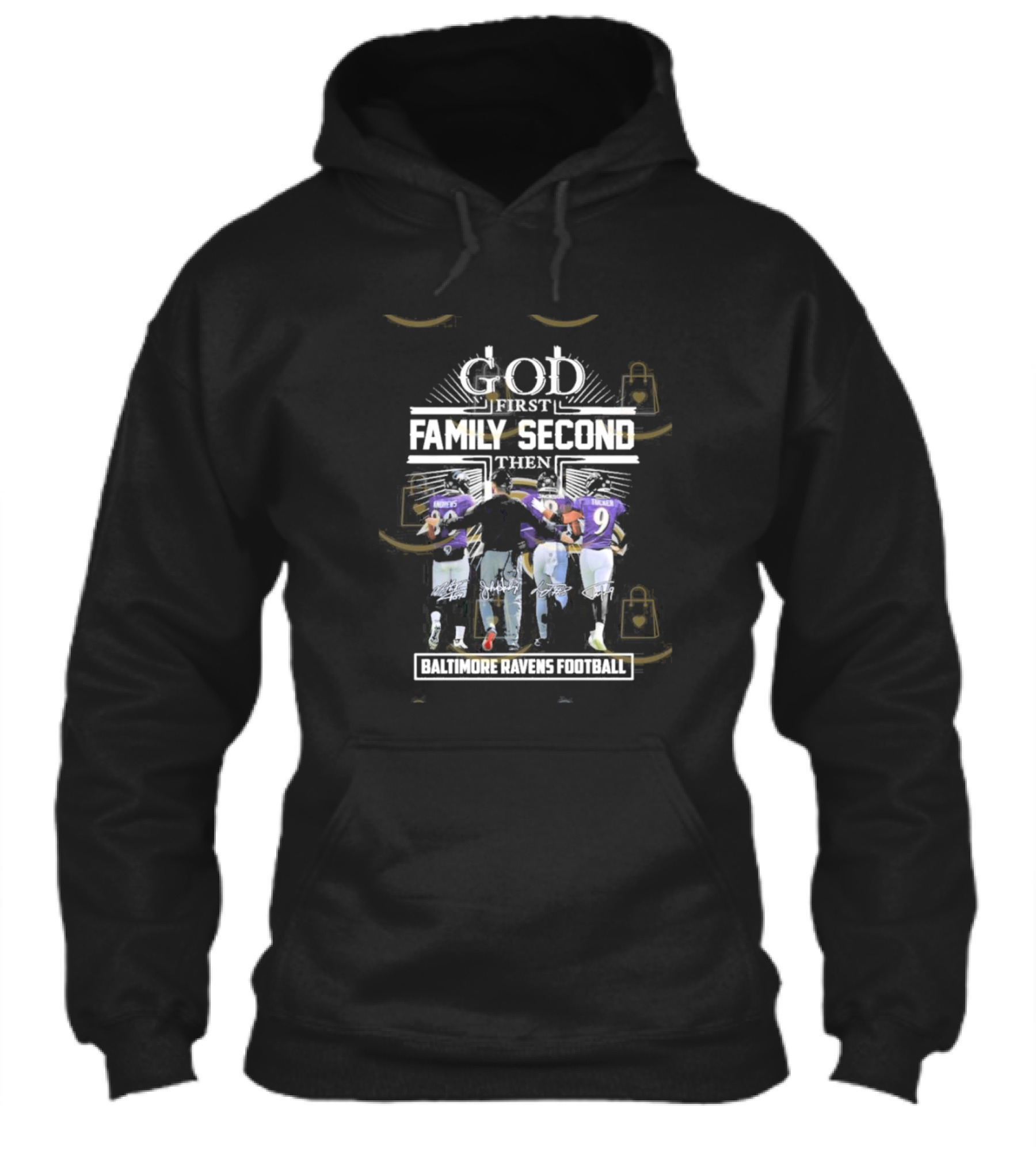 God First Family Second Then Baltimore Ravens Football Siganture Shirt