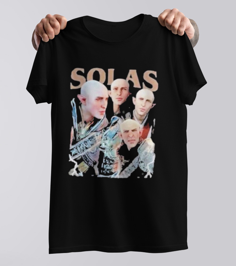 Solas Dragon Age Multiple Portraits Green Aesthetic Fan Shirt