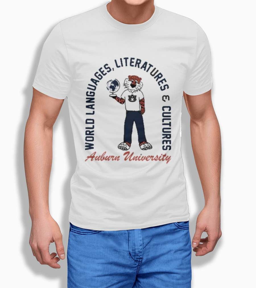 Auburn University World Languages Literatures And Cultures Aubie With Globe Shirt