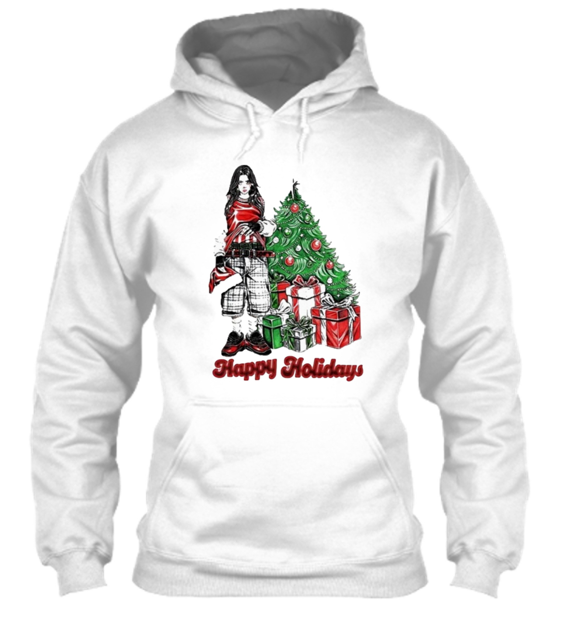 Billie Eilish Happy Holidays Christmas Tree Presents Shirt