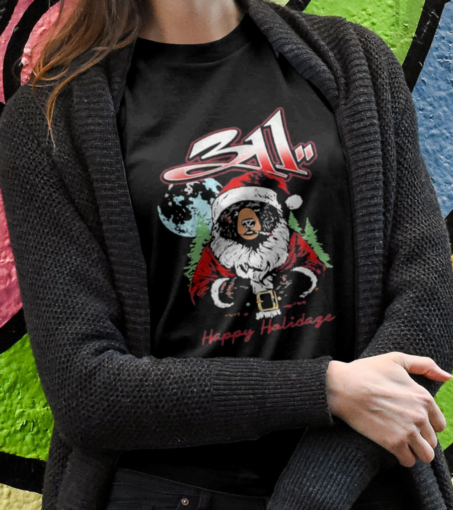 311 Santa Bear Happy Holidaze Christmas Shirt