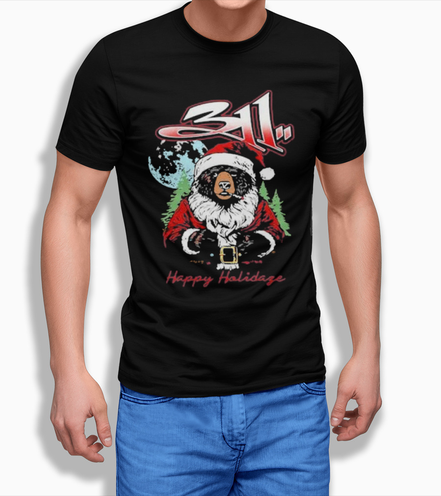 311 Santa Bear Happy Holidaze Christmas Shirt