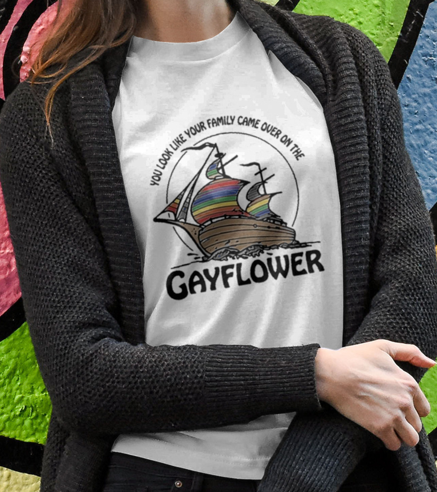 You Look Like Your Family Came Over On The Rainbow Gayflower Ship Shirt