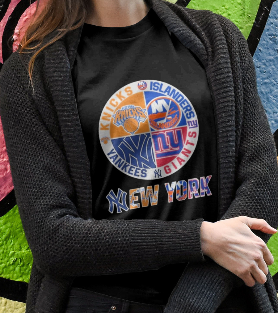 New York Knicks Islanders Yankees Giants Sports Fan Collection Shirt
