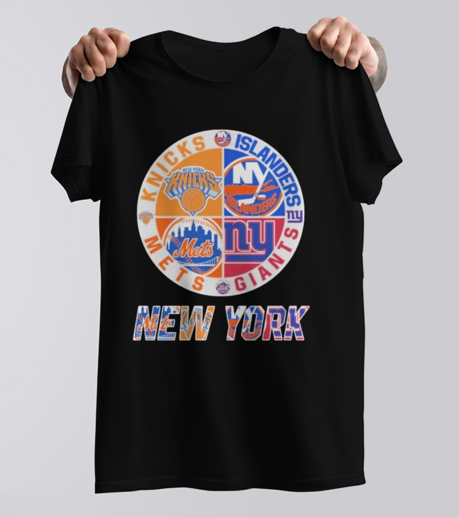 New York Knicks Islanders Yankees Giants Sports Fan Collection Shirt