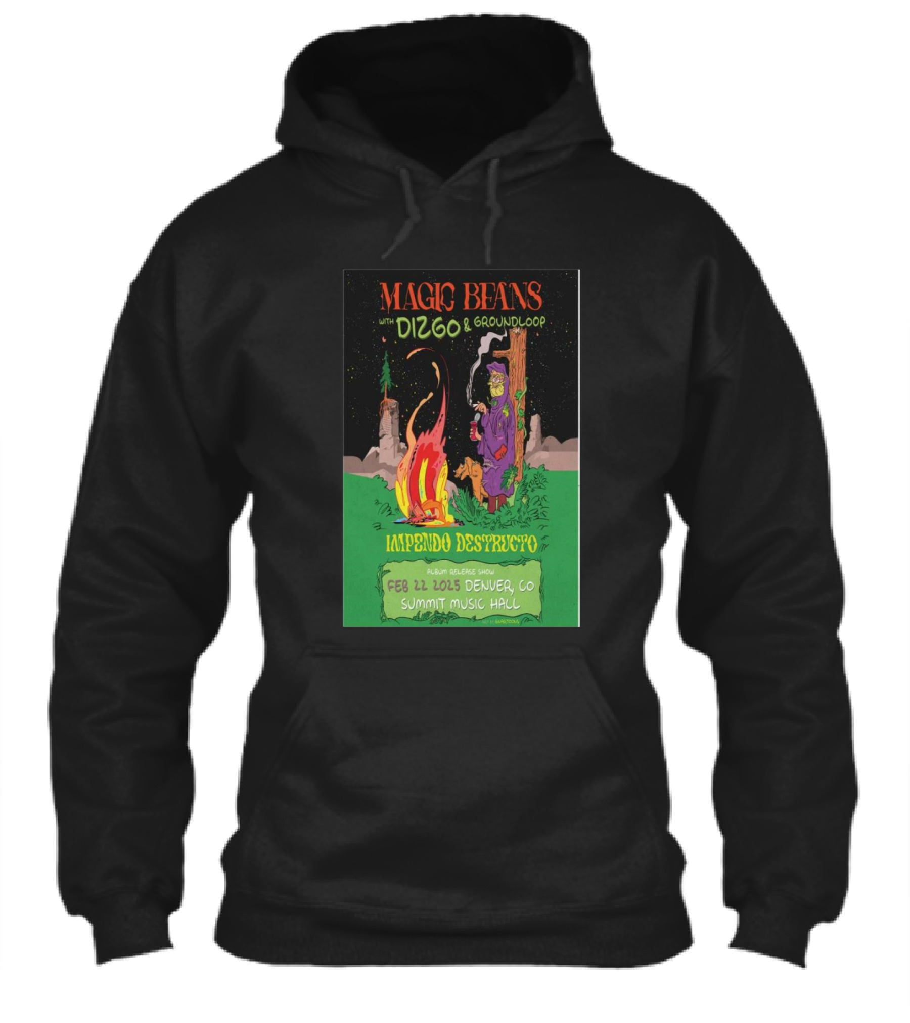Magic Beans With Dizgo And Groundloop Impendo Destructo February 22 2025 Denver Co Summit Music Hall Album Release Show Shirt