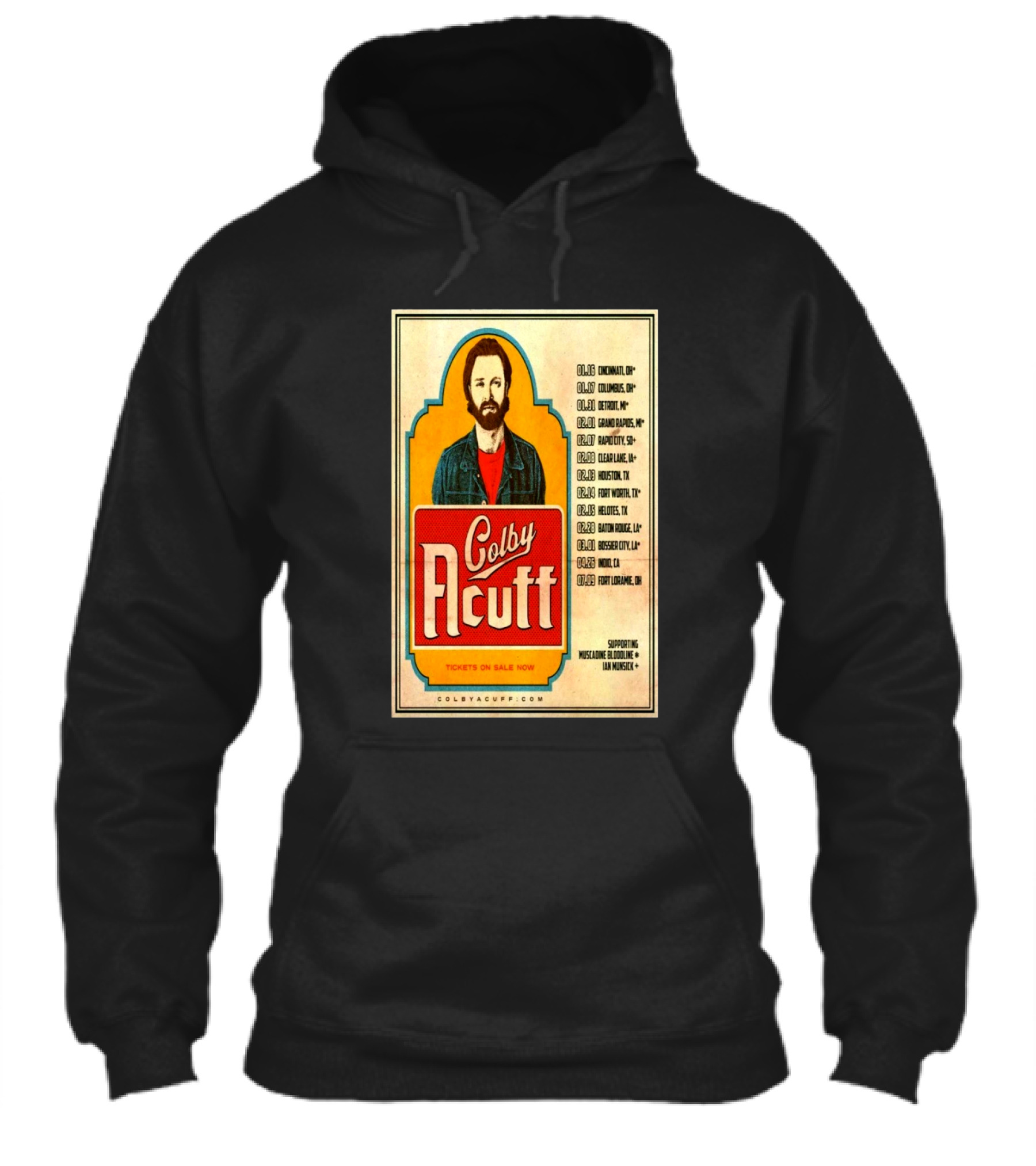 Colby Acuff Tour Dates Cincinnati Detroit Grand Rapids Rapid City Clear Lake Houston Helotes Des Moines Cedar Lodge Boise Fort Laramie Supporting Muscadine Bloodline Ian Munsick Shirt