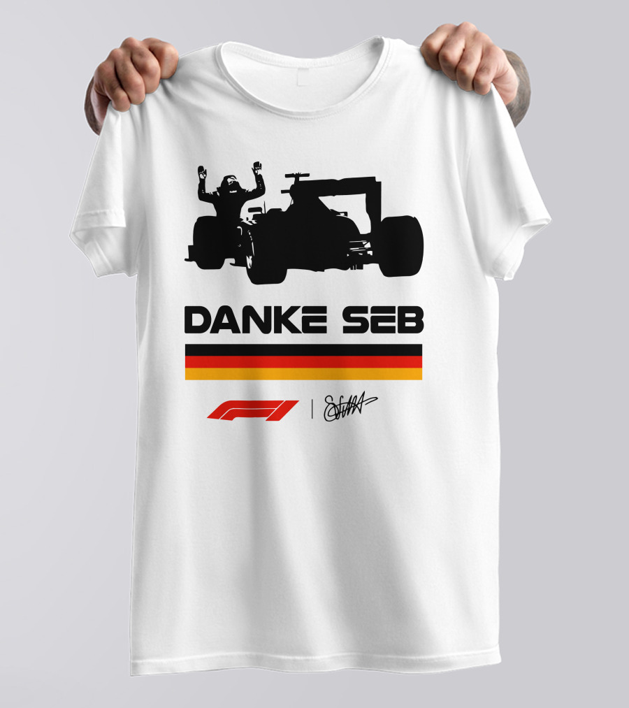 Autosport Sebastian Vettel Danke Seb F1 Silhouette Champion Shirt